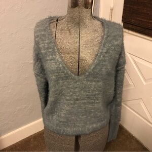 FREE PEOPLE Serendipity V Neck Sweater Storm Combo
